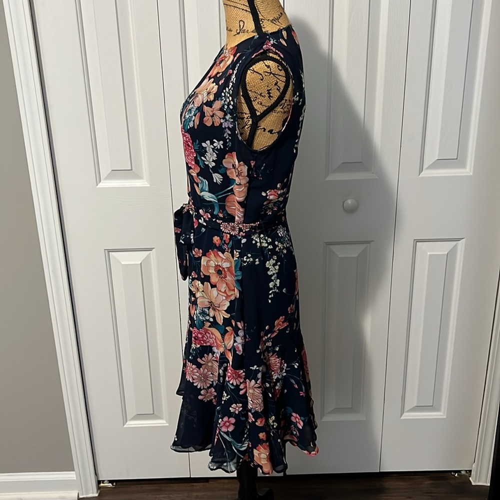 Roz & Ali Navy Floral Fit & Flare Dress - Picture 5 of 12